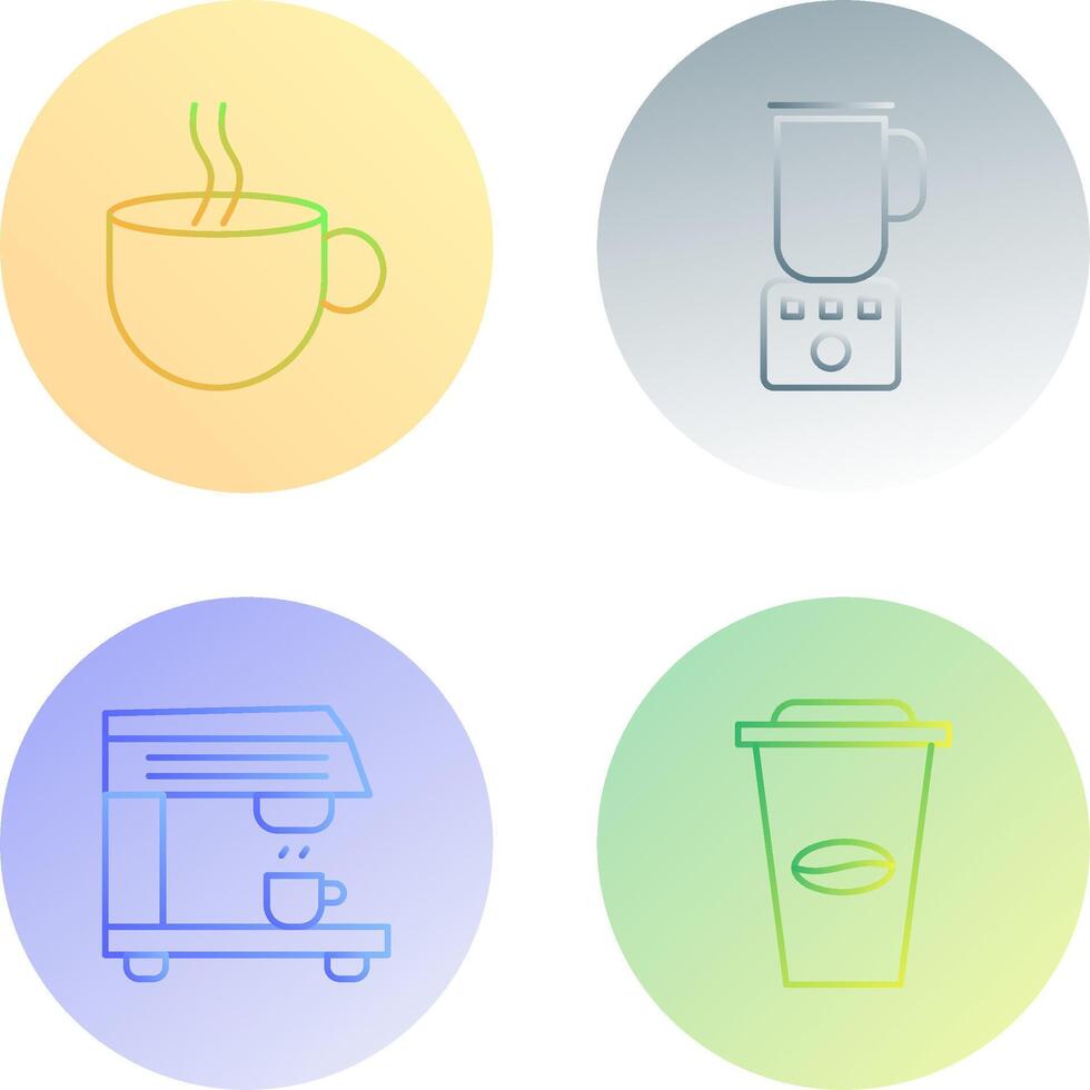 caliente café y café licuadora icono vector