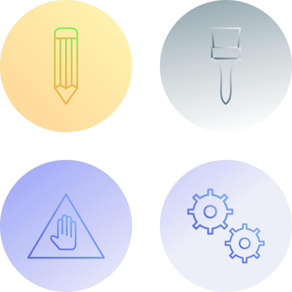 pencil and Brush Icon vector