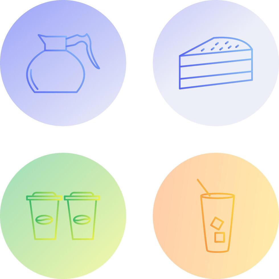 cake slice and coffee pot Icon vector