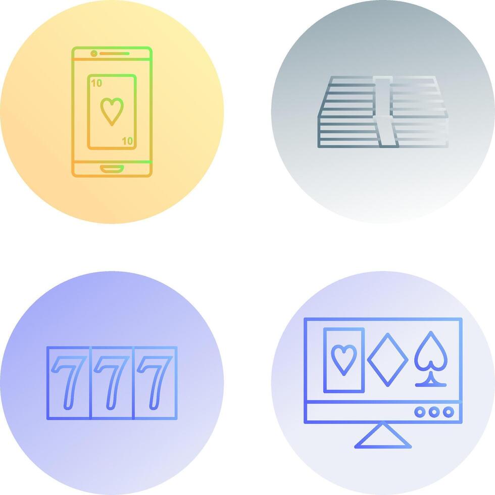 phone gambling and pack of bills Icon vector