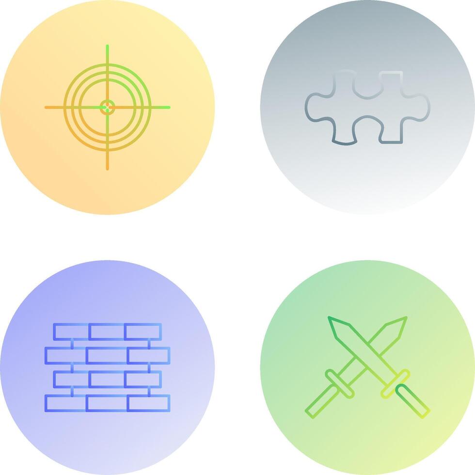 Target and Puzzle Piece Icon vector