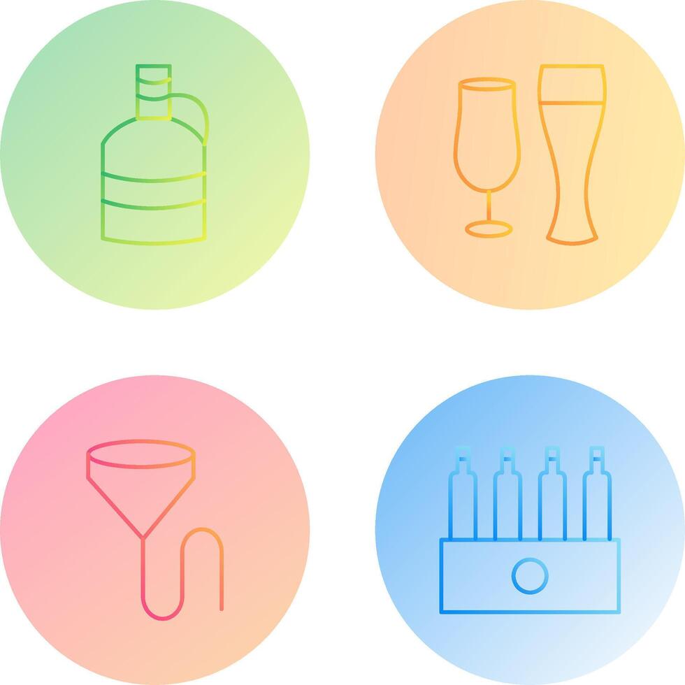 moon shine and beer glasses Icon vector