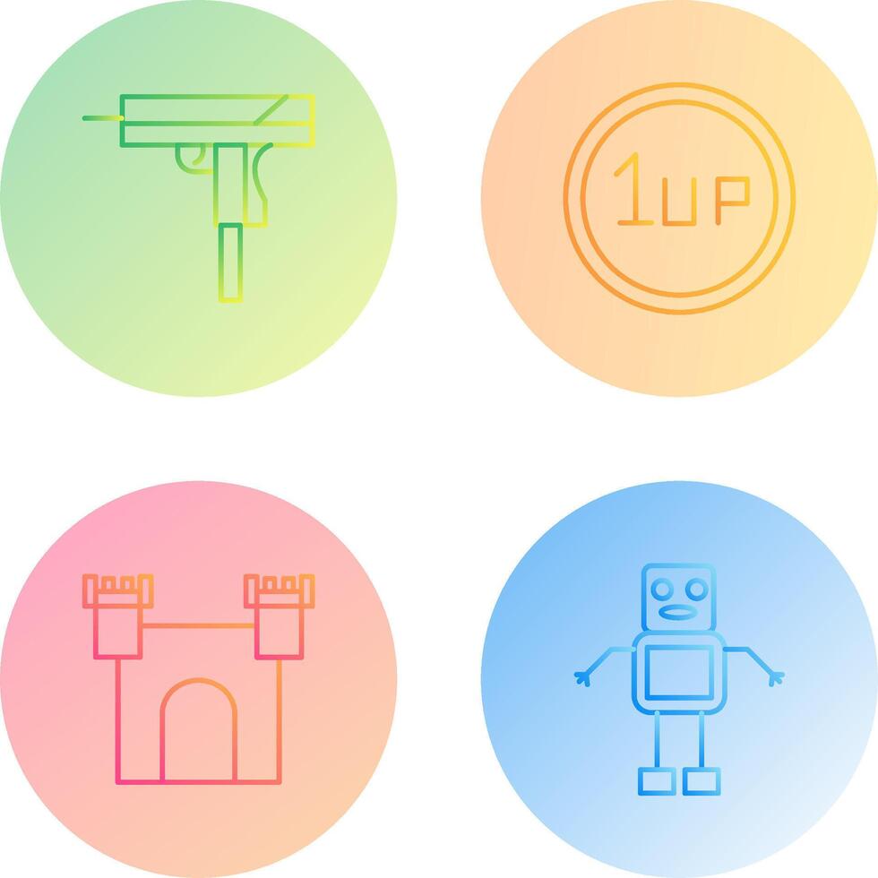 Gun and 1UP Icon vector