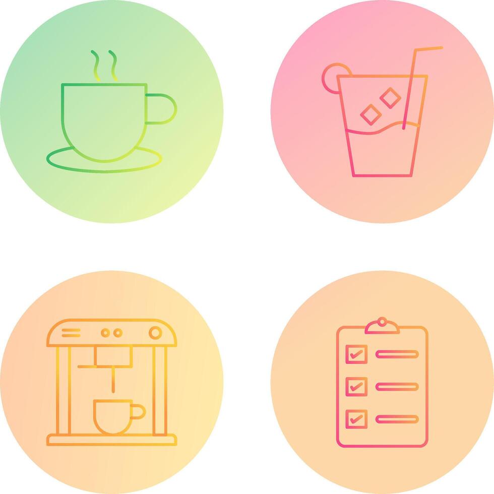 hot coffee and whiskey sour Icon vector