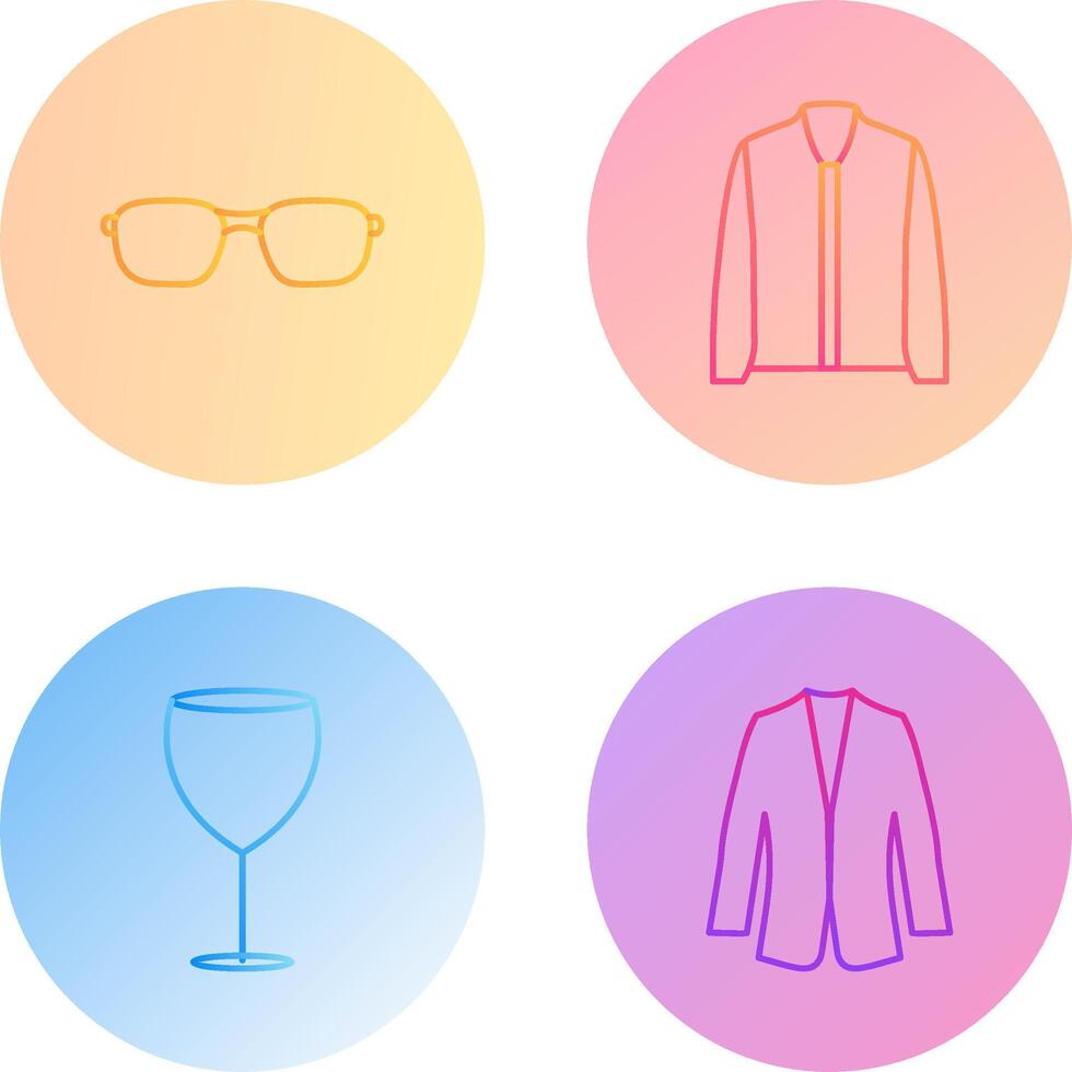 lentes y chaqueta icono vector