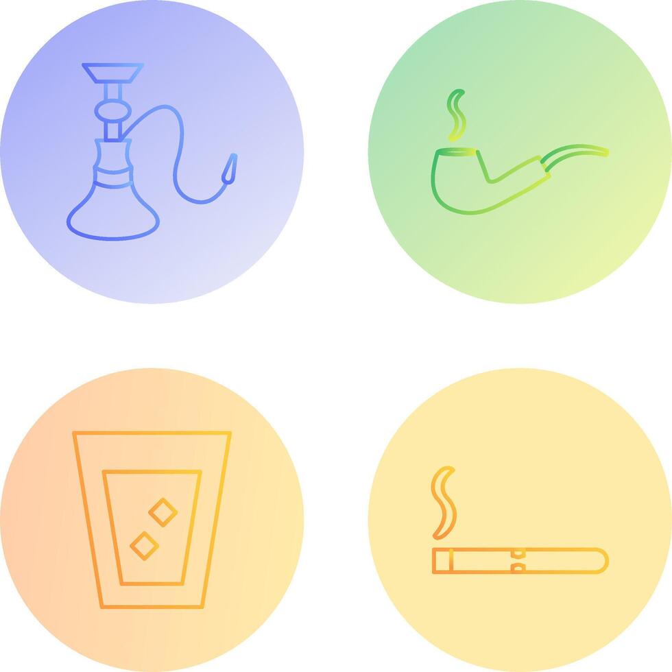 hookah and lit smoking pipe Icon vector