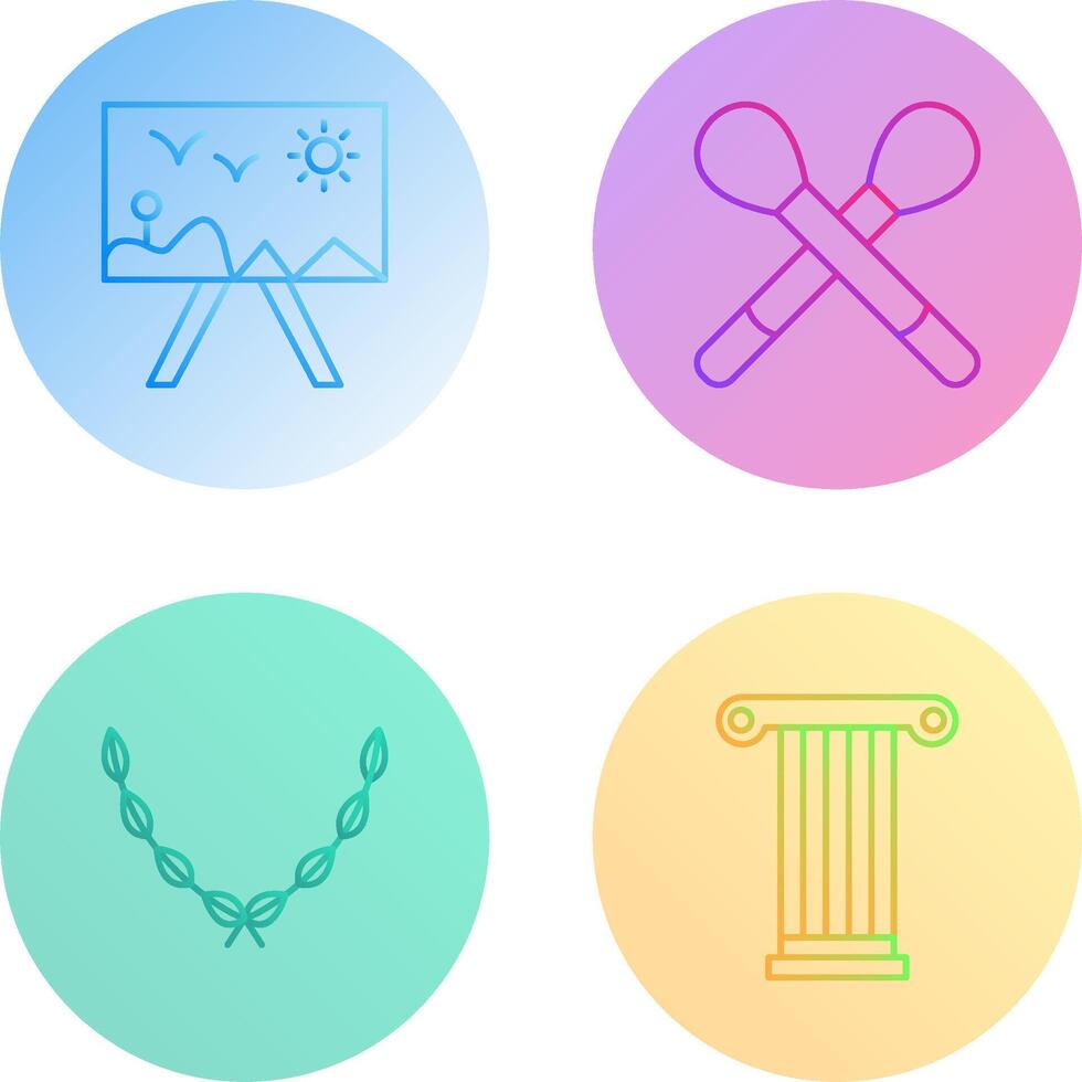 Painting of Canvvass and Brushes Icon vector