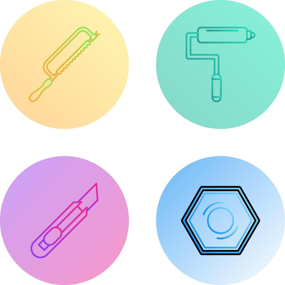 Hacksaw and Paint Roller Icon vector