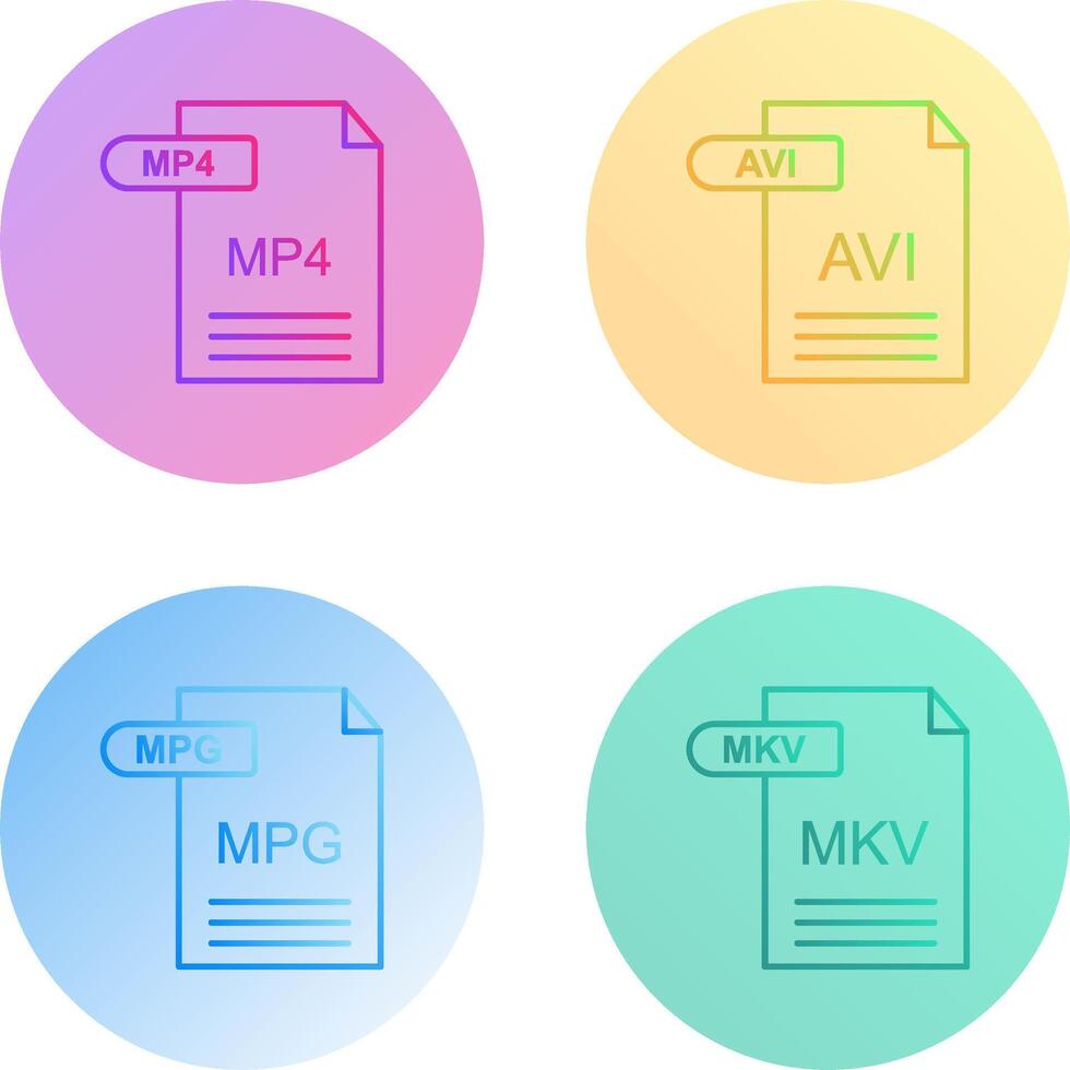 MP4 and AVI Icon vector