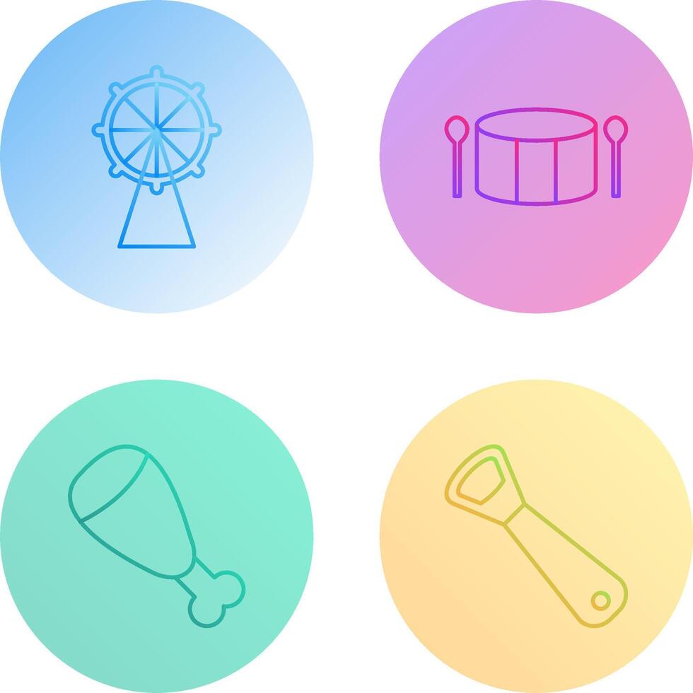 Ferris Wheel and Drum Icon vector