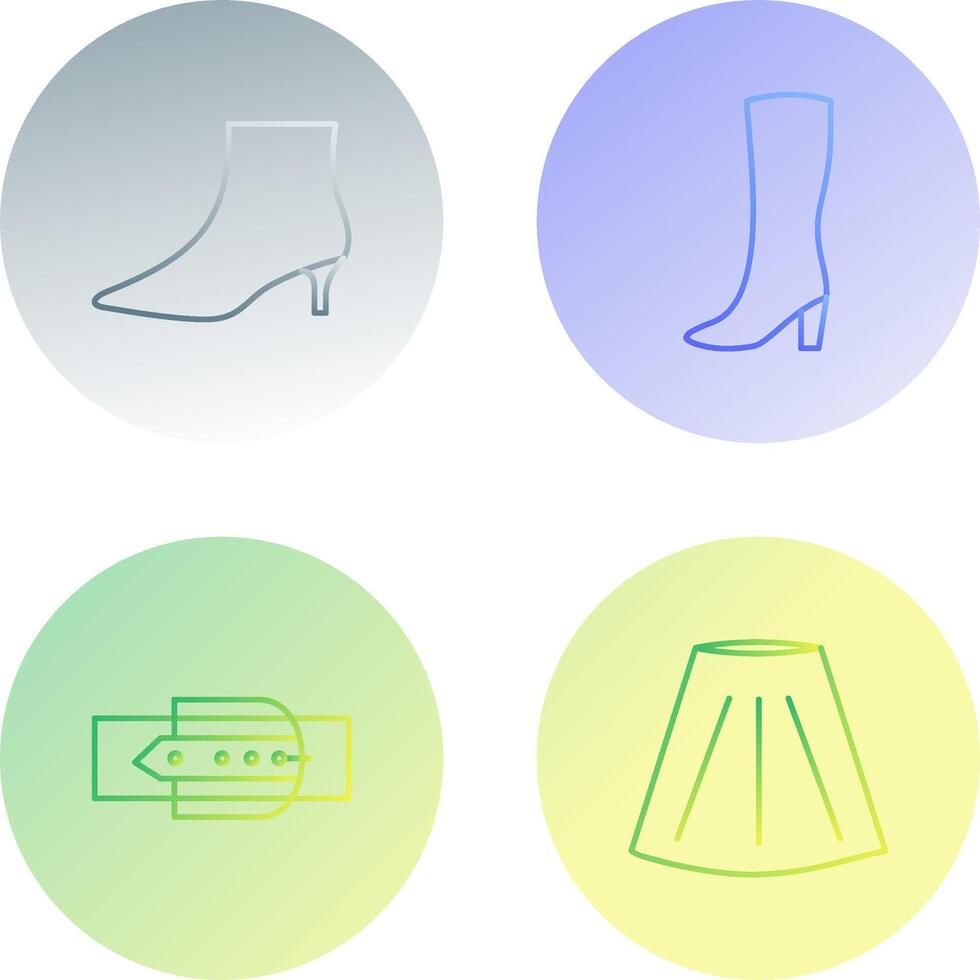 Boots with Heels and Long Boats Icon vector