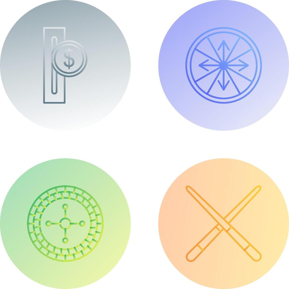 slot for coins and roulette With arrows Icon vector