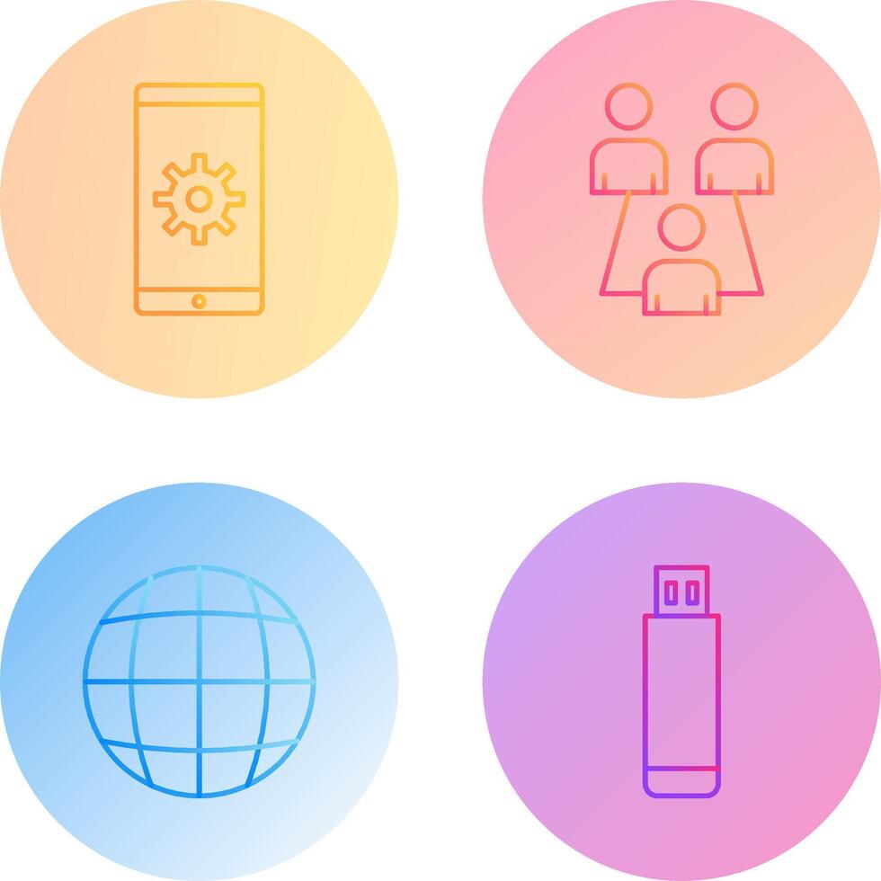 Network Settings and Connected Users Icon vector