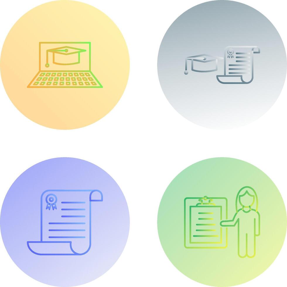 Online Graduation and Graduation Icon vector