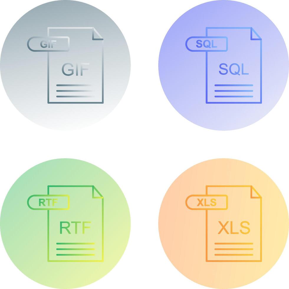 GIF and SQL Icon vector