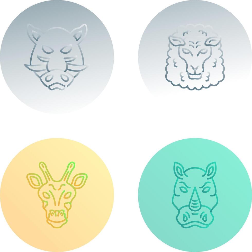 Sheep and Boar Icon vector
