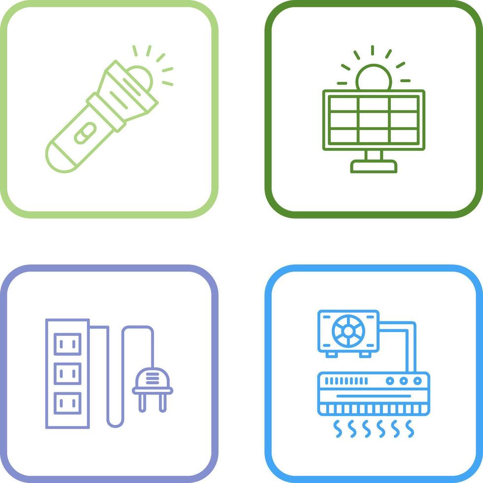 Flashlight and Solar Icon vector