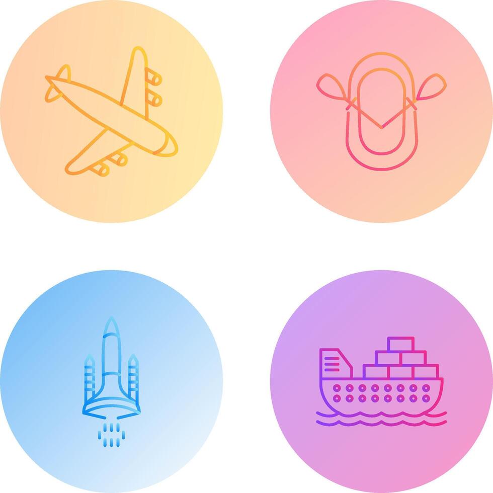 Landing Airplane and Dinghy Icon vector