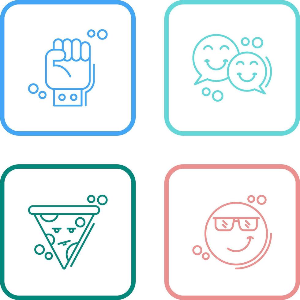 Fist and Chatting Icon vector