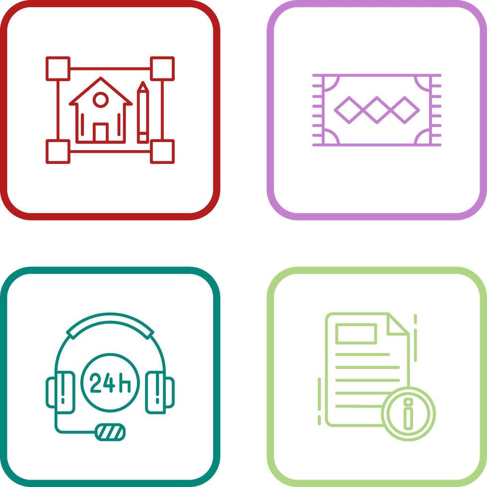 blueprint and rug Icon vector