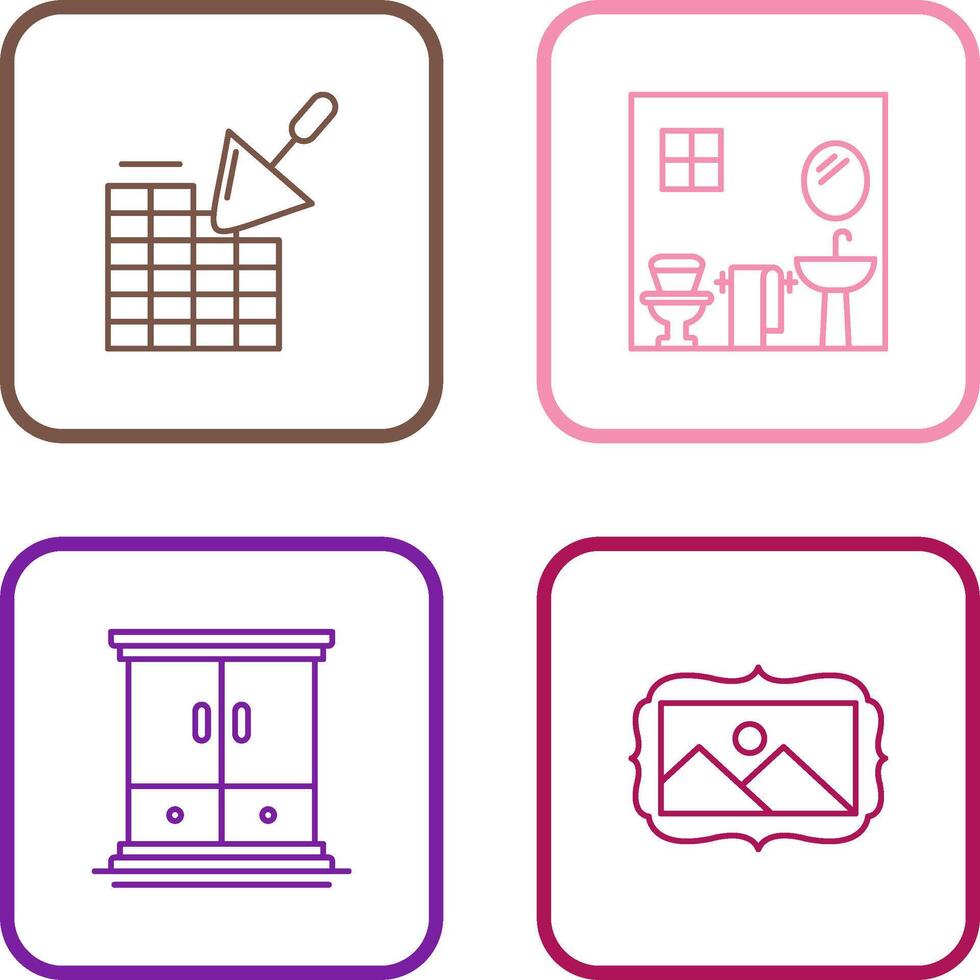 Brickwall and Bathroom Icon vector