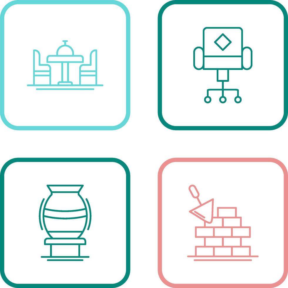 Chair and Dinning Table Icon vector