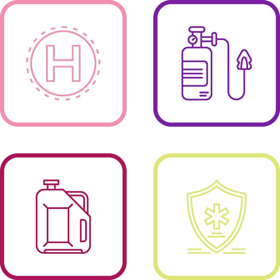 Helipad and Oxygen Icon vector
