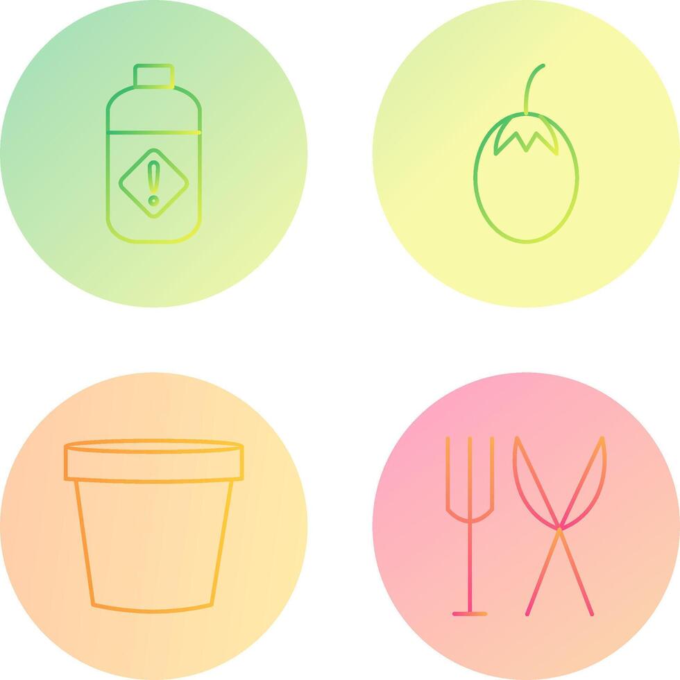 Vegetable plant and Pesticide Icon vector
