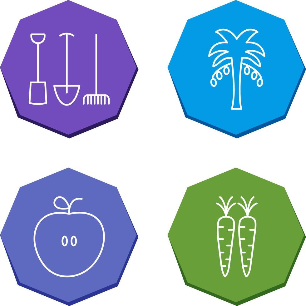 Gardening Tools and Palm tree Icon vector