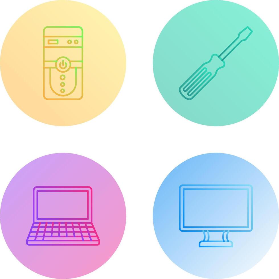 Cpu and Screw driver Icon vector
