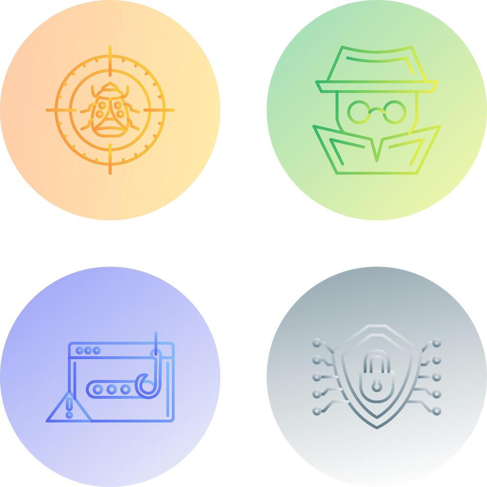 Bug Target and Hacker Icon vector