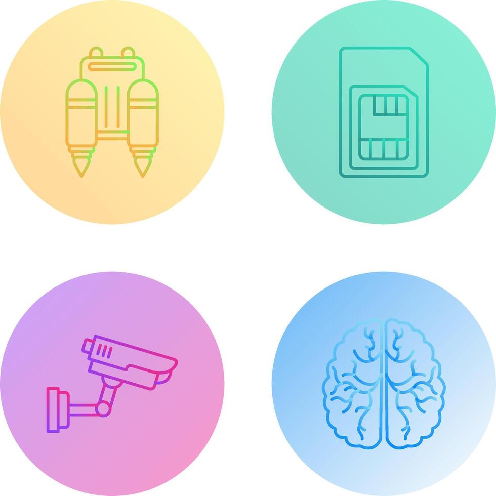 Jetpack and Sim Card Icon vector