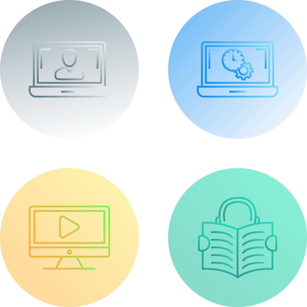 Flex Time and Online Lesson Icon vector
