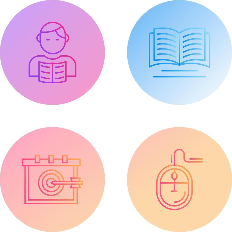 estudiante y libro icono vector