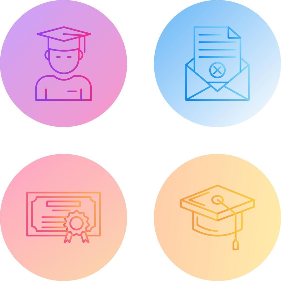 Graduate Student and Rejection Of A Letter Icon vector