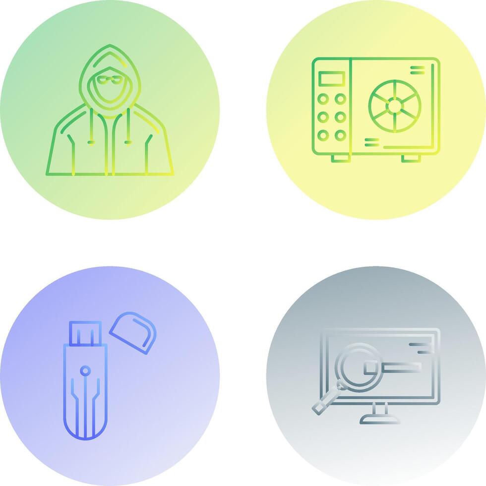 Safe Box and Hacker Icon vector