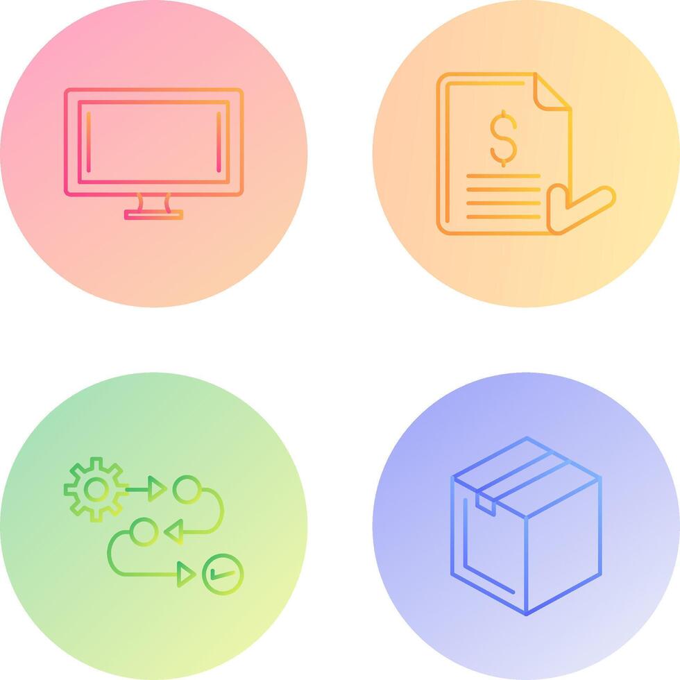 Monitor and Invoice Icon vector