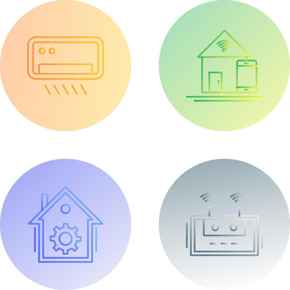 Air Conditioner and Home Automation Icon vector