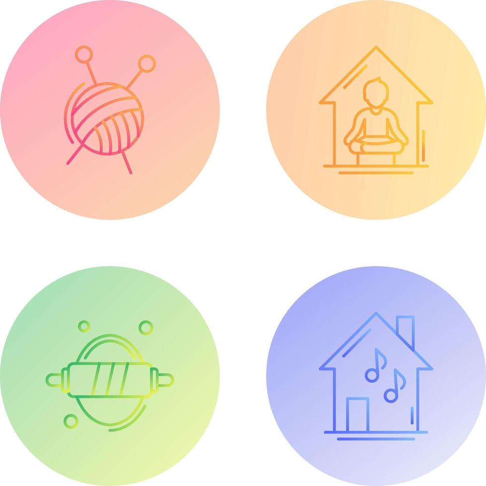 Knitting and Yoga At home Icon vector