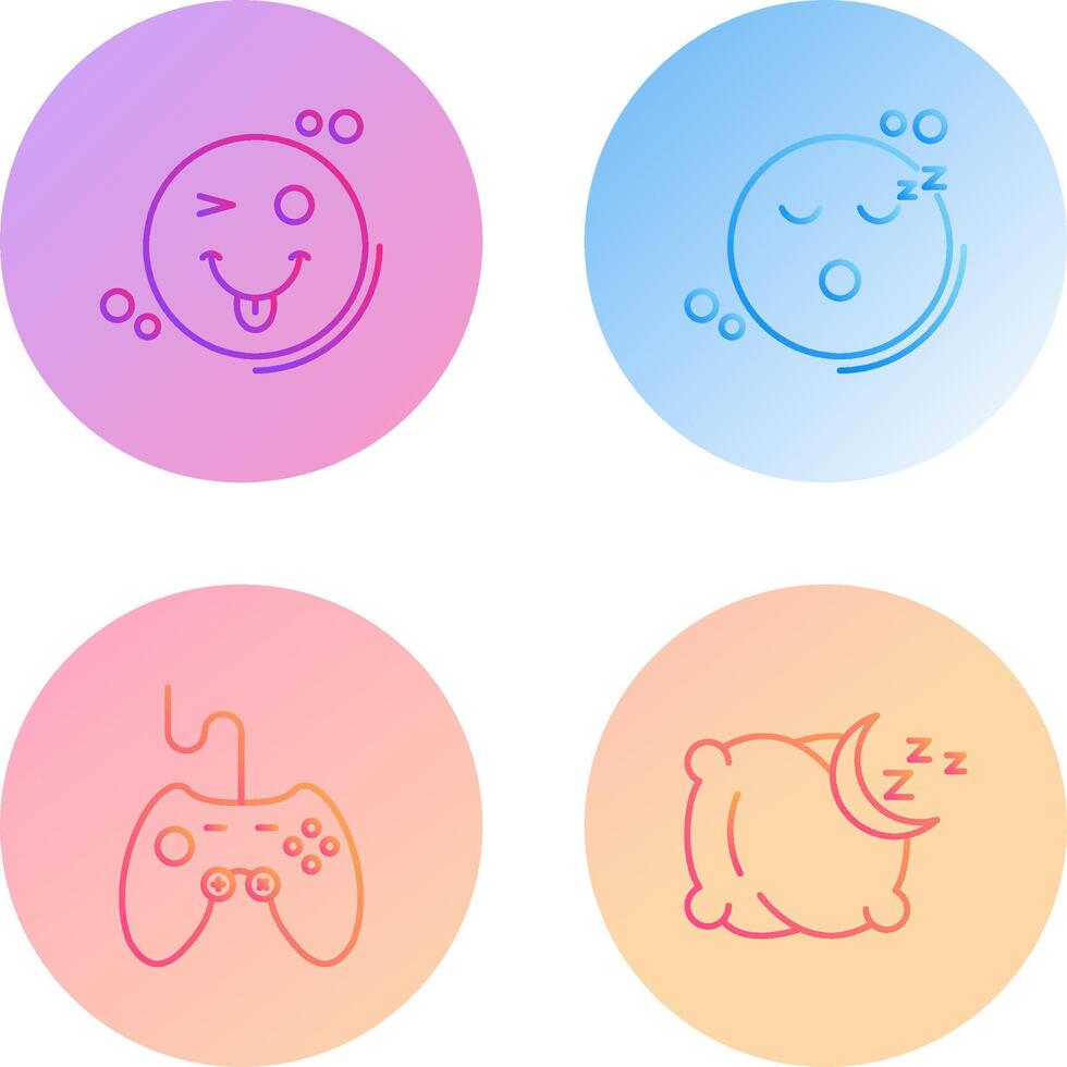 Tongue Out and Sleep Icon vector