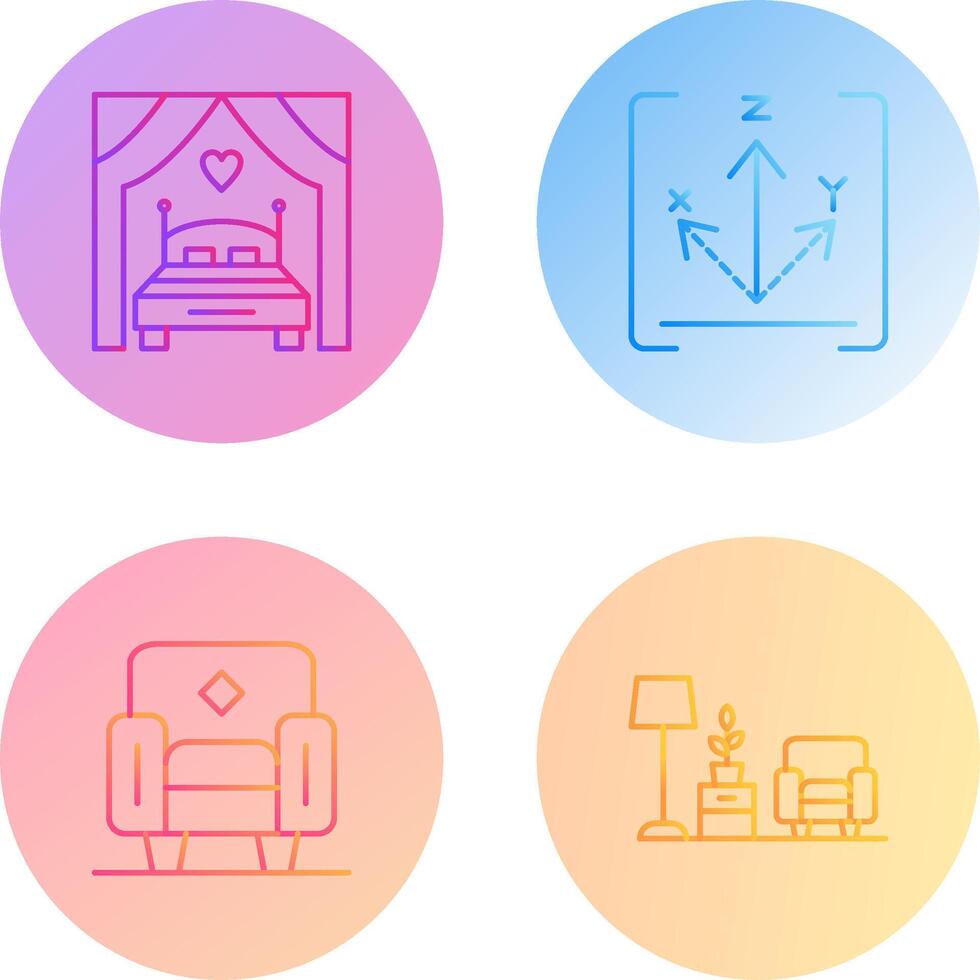 Bed and Axis Icon vector
