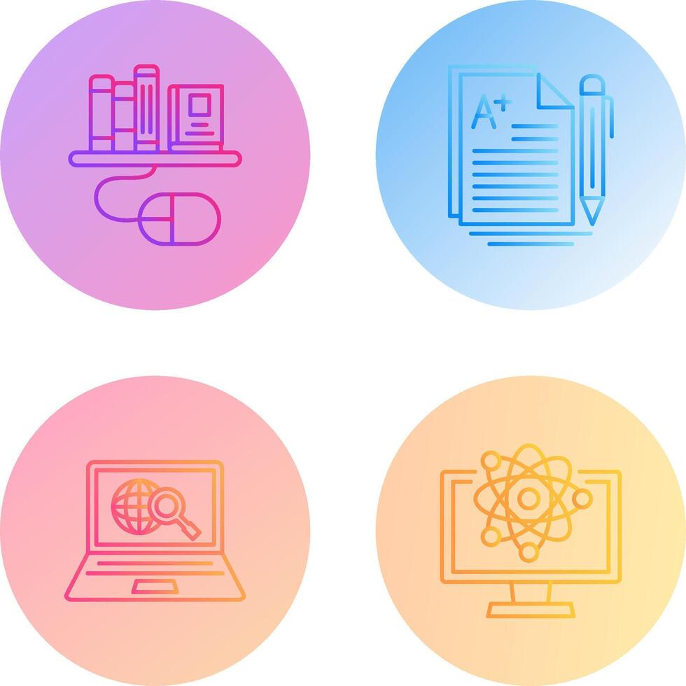 Digital Library and Essay Icon vector