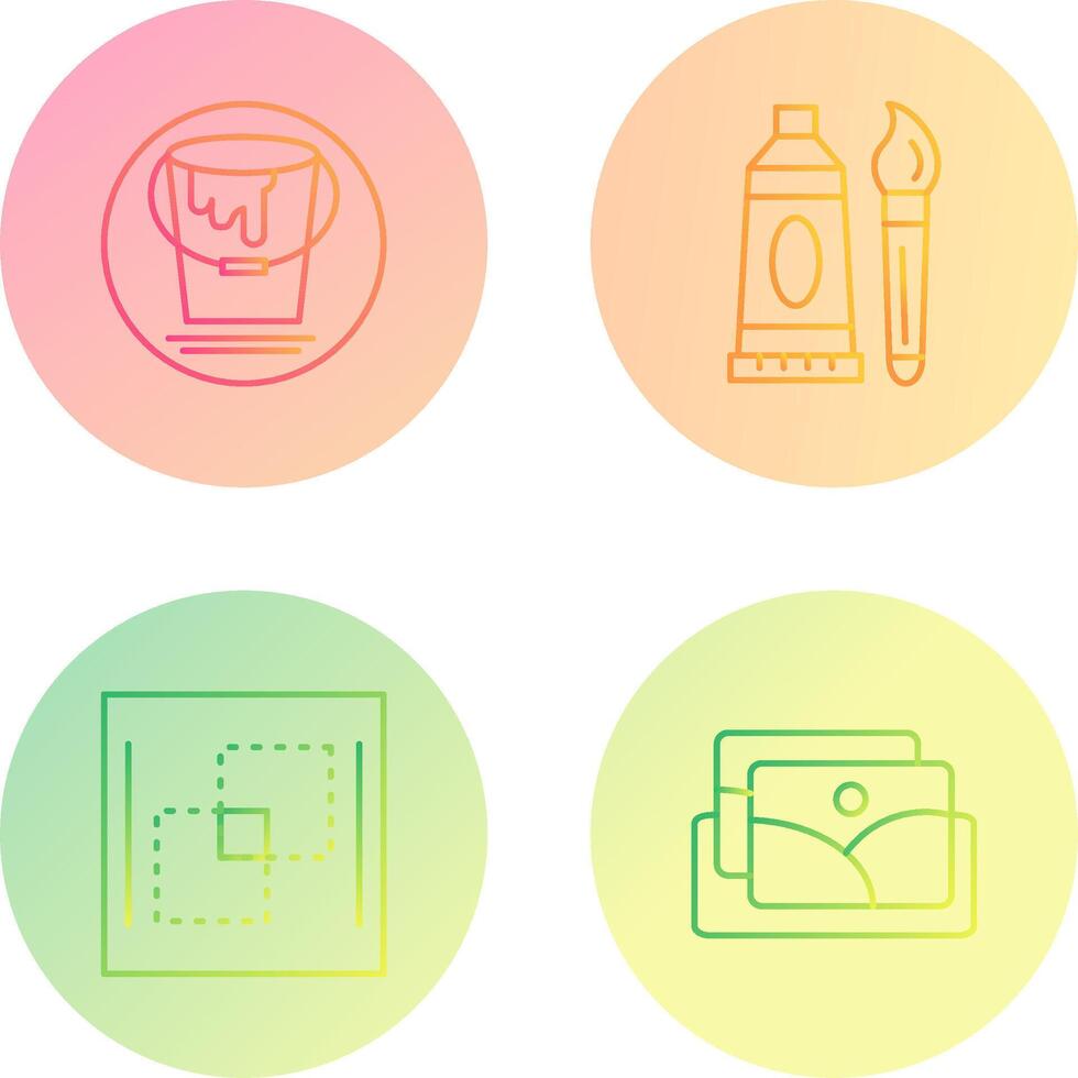 paint bucket and oil paint Icon vector