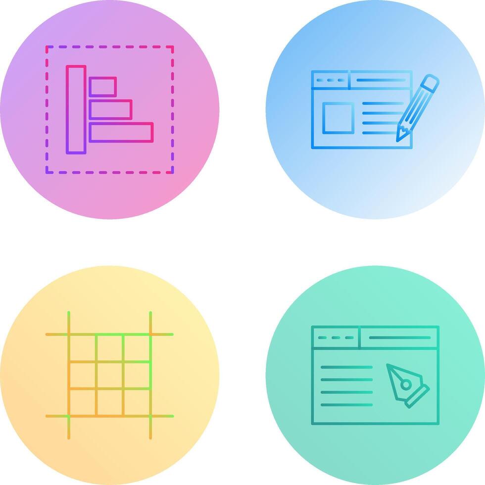 Object Alignment and Web Page Icon vector