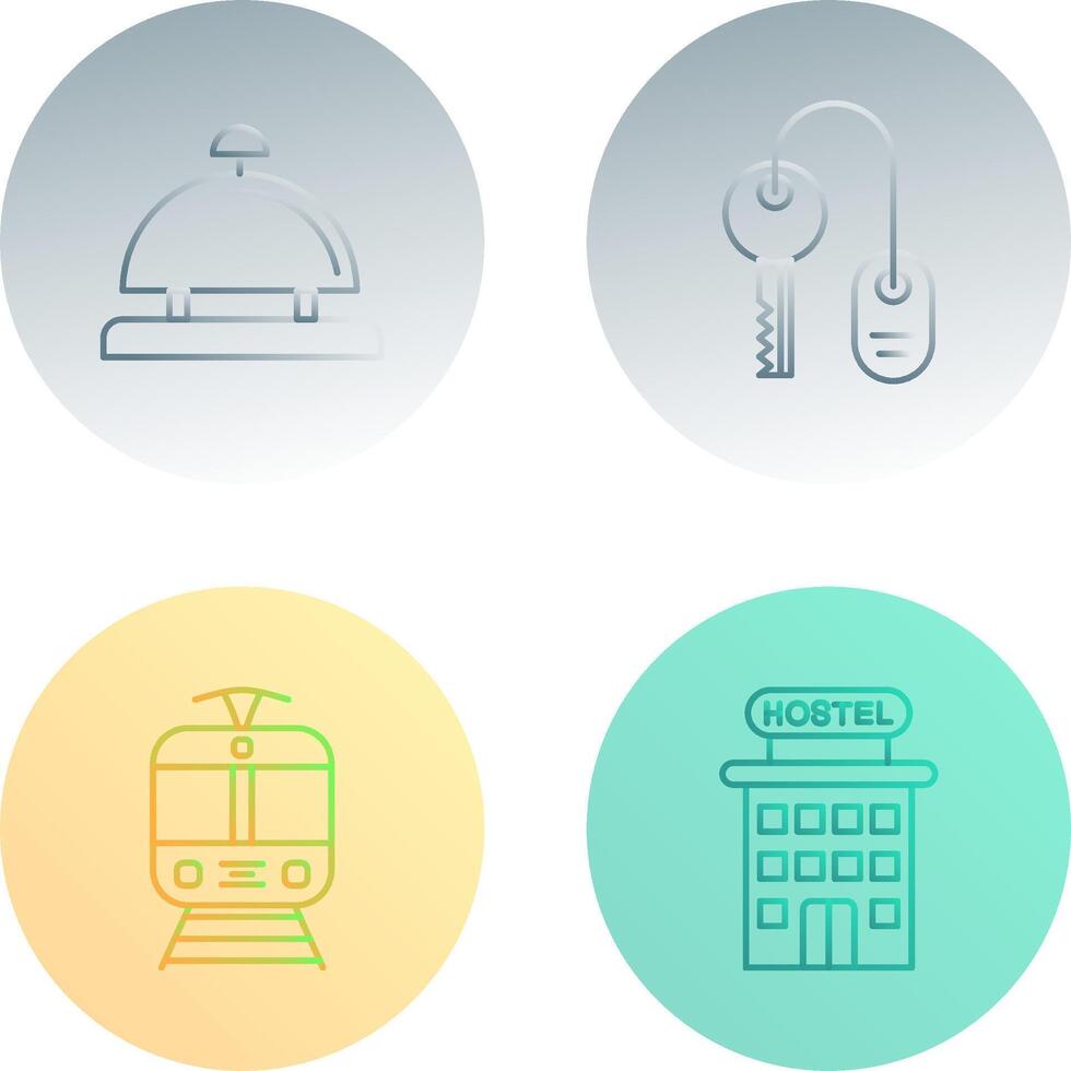 Room key and Desk Bell Icon vector