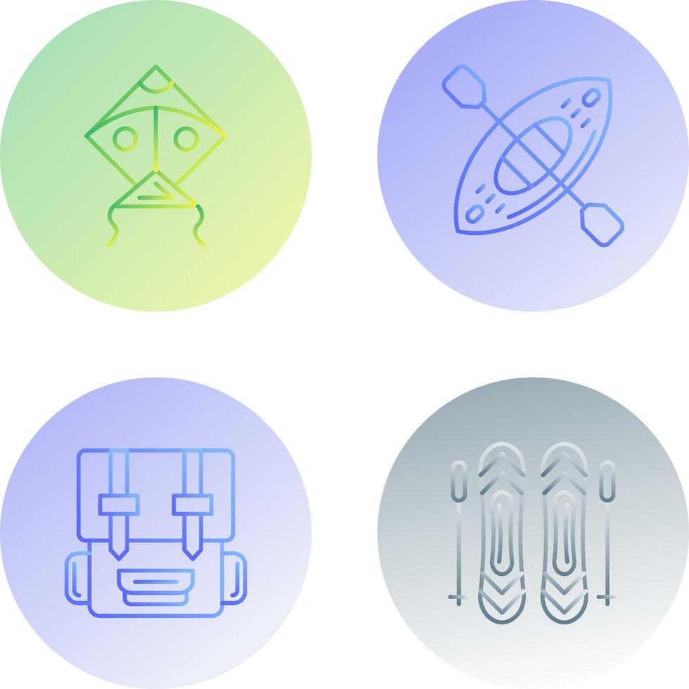 Kite and Kayak Icon vector