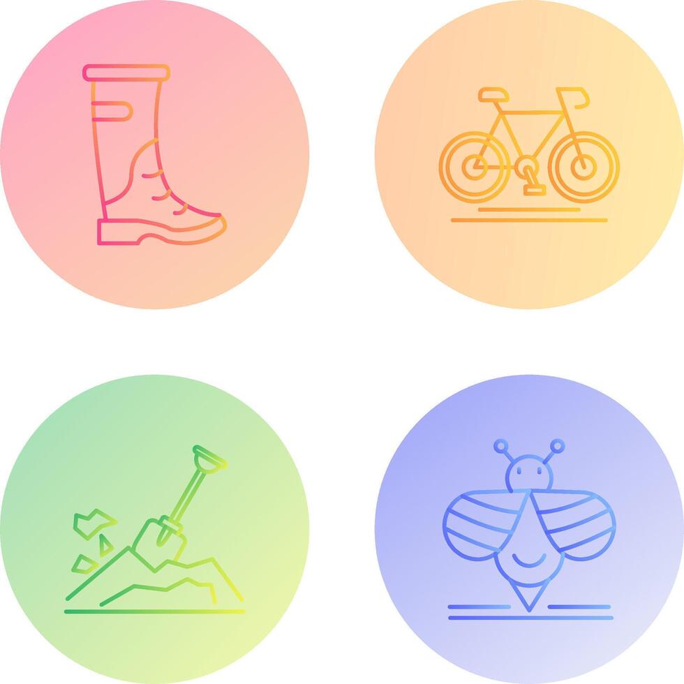 Rain Boots and Cycling Icon vector