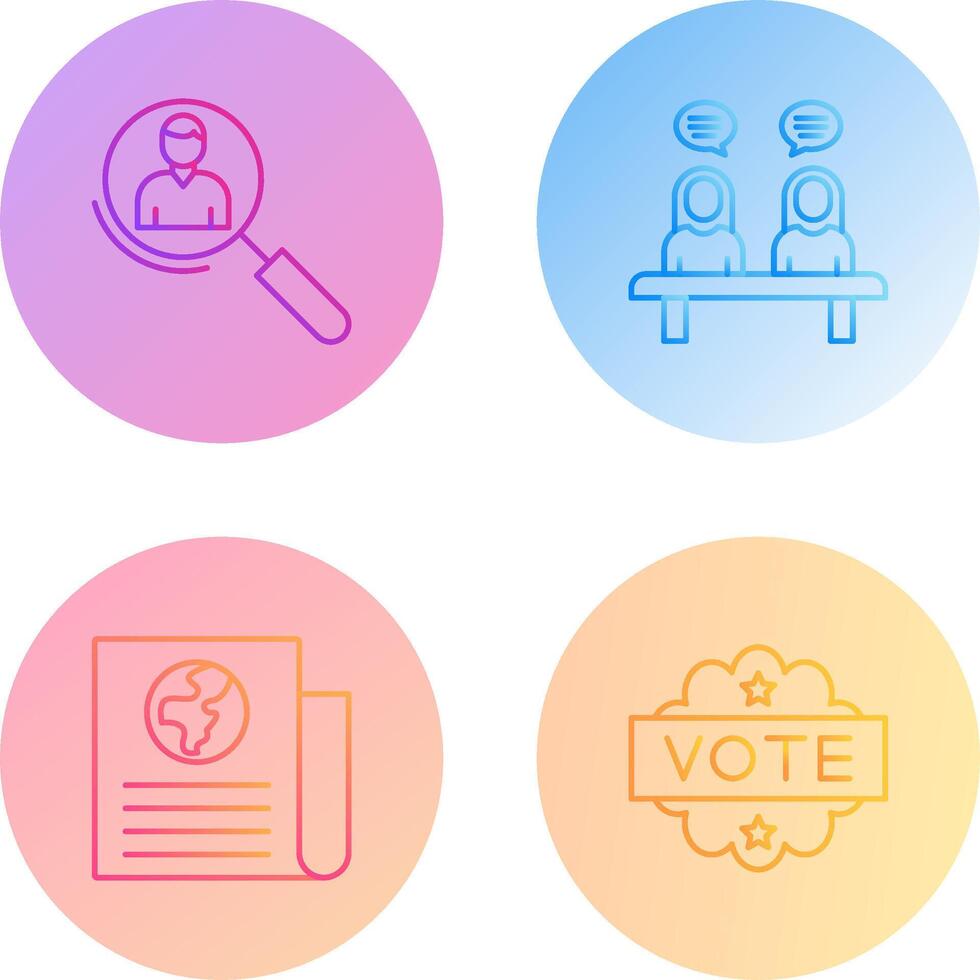 Magnifier and Meeting Icon vector