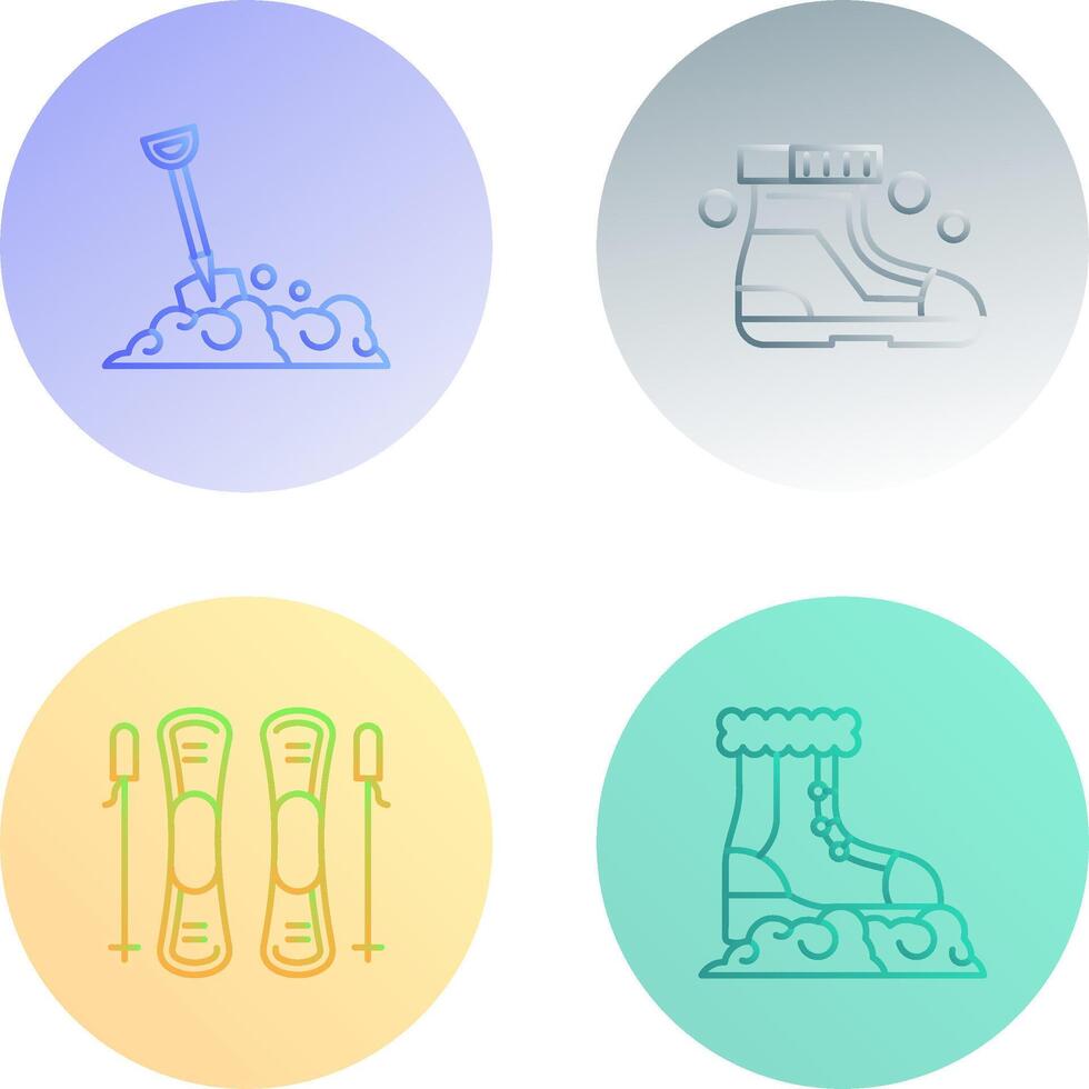 Shovel and Ski Boots Icon vector