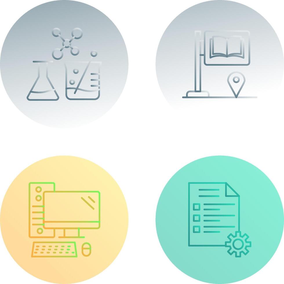 Sign Board and Chemistry Icon vector